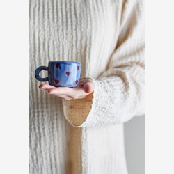 Bloomingville - Nini Kop Bl� m. hjerter Stent�j D7xH6 cm.