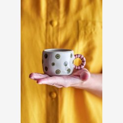 Bloomingville - Nini Kop Natur m. prikker Stent�j D7xH6 cm.