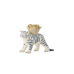 Bloomingville - Rory Lysestage Tiger, Hvid, Stentj 