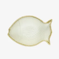 Madam Stoltz - Sk�l Fiskeform R�hvid Stent�j 14x10x5 cm./ 20 cl