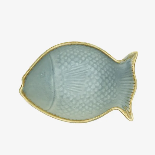Madam Stoltz - Sk�l Fiskeform Lysebl� Stent�j 14x10x5 cm./ 20 cl