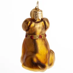 Brink Nordic - Juletrs Ophng hund Lysebrun 5 cm. Glas