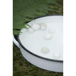 Ib Laursen Rundt hvidt emalje fad m/hanke