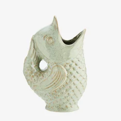 madam Stoltz - Vase fisk stentj Grn H:23,5cm.