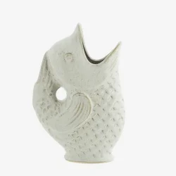 Madam Stoltz - Vase Fisk stentj Creme H: 23,5 cm.