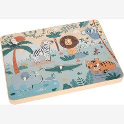 Small Foot - Trpuslespil m. safaridyr og dyrelyde 7 brikker