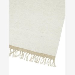 Svanefors - Gulvtppe i uld &amp; jute rhvid 70x140cm.