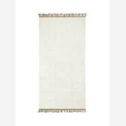 Svanefors - Gulvtppe i uld &amp; jute rhvid 70x140cm.