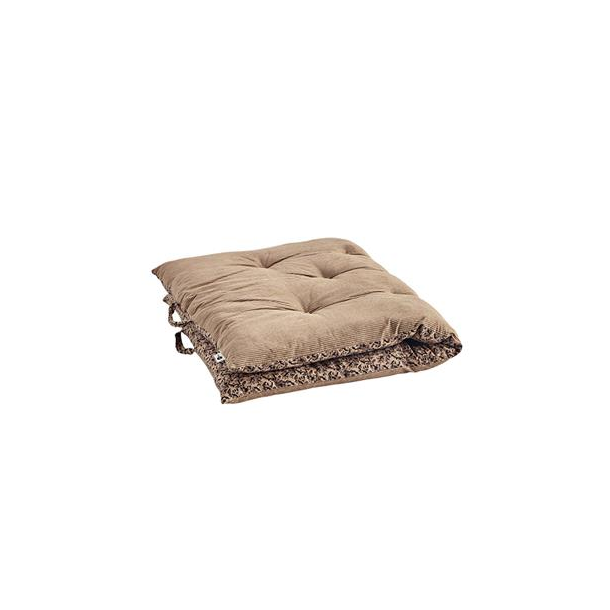 Madam Stoltz - Dobbelt-sidet trykt bomuldsmadras beige, brun og sort, 80x120 cm