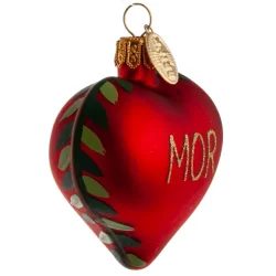 Brink Nordic - Juletrs Ophng/Julekugle Hjerte m/Teksten "Mor" 5 cm. Glas 