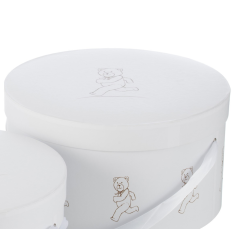 J-LINE - Kasser Runde Hvid m/bjrne motiv, flere strrelser