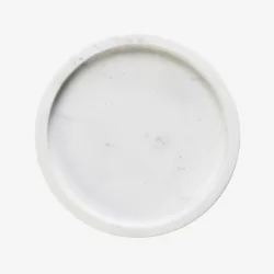 Madam Stoltz - Fad Rundt Marmor Hvid D: 20 cm. 