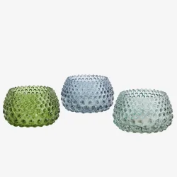 Madam Stoltz - Lysestage Glas D: 9 H: 6 cm. Flere farver