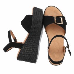 OLGA - Espadrillos Sandal Sort m/kileh�l &amp; Sp�nde