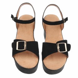 OLGA - Espadrillos Sandal Sort m/kileh�l &amp; Sp�nde