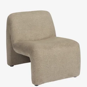 Madam Stoltz - Velvet lounge stol i fljs 61x84x70cm, Beige