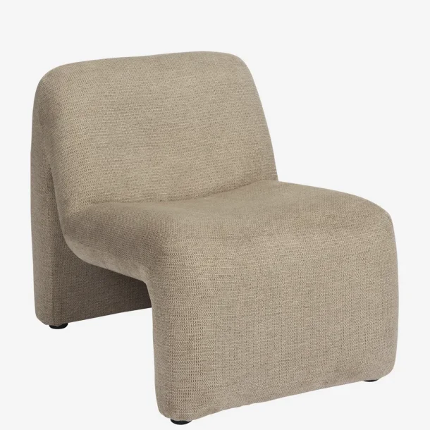 Madam Stoltz - Velvet lounge stol i fljs 61x84x70cm, Beige