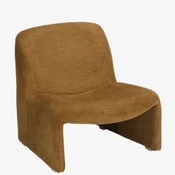 Madam Stoltz - Velour lounge stol, Ravorange 69x78x73 cm