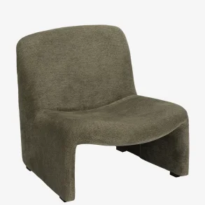 Madam Stoltz - Velour Lounge stol, Grn 69x78x73 cm