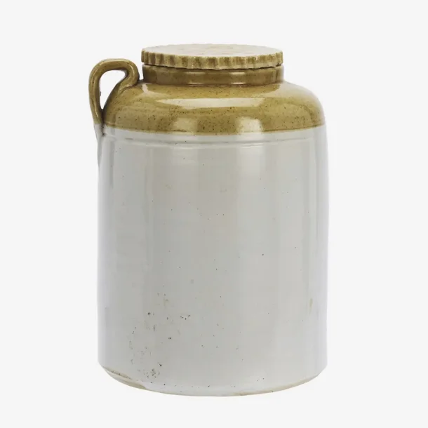 Madam Stoltz - Opbevaringskrukke m/lg UNIKA Stentj Ca. D:15-20 H: 17-25 cm.