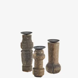 Madam Stoltz - Lysestage af gamle mbelben UNIKA Ca. H:14-20 cm.