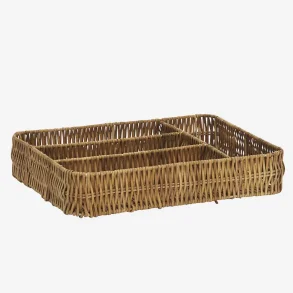 Madam Stoltz - Bestikbakke Rattan 35x28x6 cm.