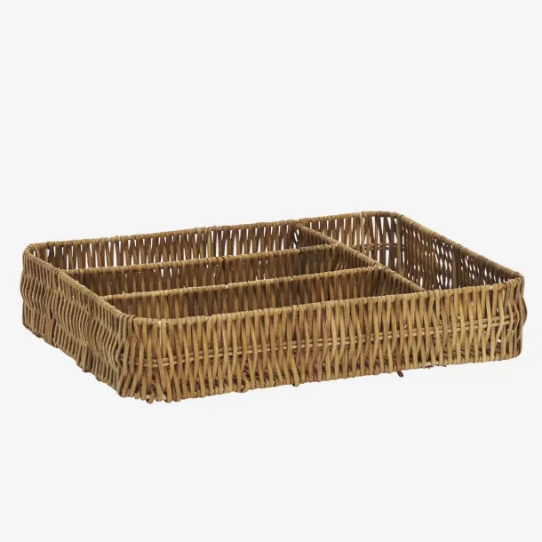 Madam Stoltz - Bestikbakke Rattan 35x28x6 cm.