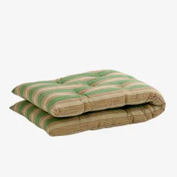 Madam Stoltz - Stribede Bomuldsmadras Brun, gr�n, lilla, gul 45x125cm