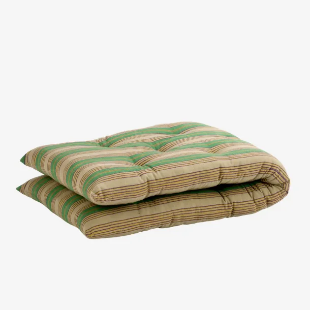 Madam Stoltz - Stribede Bomuldsmadras Brun, gr�n, lilla, gul 45x125cm