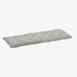 Madam Stoltz - B�nkhynde Blomster Bl�/r�hvid 45x125 cm.