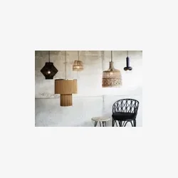 Madam Stoltz - Bambus loftlampe D:40x46 cm