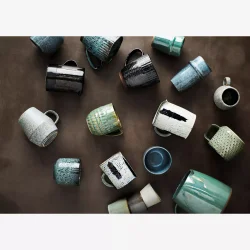 Madam Stoltz - Krus m/prikker stentj Grn/Brun D: 9,5 H: 8 cm. / 30 cl