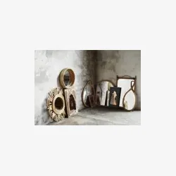 Madam Stoltz - Rundt bambus spejl D: 45 cm