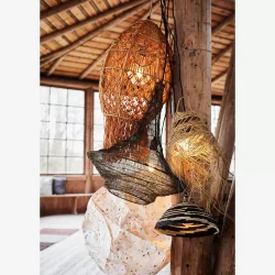 Madam Stoltz UNIKA hndlavet loftlampe i jern flet D:51x64 cm