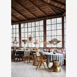 Madam Stoltz UNIKA hndlavet loftlampe i jern flet D:51x64 cm