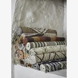 Madam Stoltz - Stribet Bomulds Lber, 70x140cm.