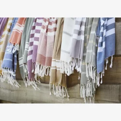 Madam Stoltz - Hammam hndklde 100x180cm. Stribet gul.