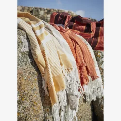 Madam Stoltz - Hammam hndklde 100x180cm. Stribet gul.