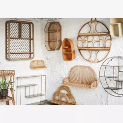 Madam Stoltz - Bambushylde Naturlig m/Kant H36,5xB71xL17,5cm.