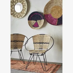 Madam Stoltz - Lounge Stol, Jern m. Rattanflet