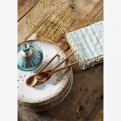 Madam Stoltz - Kurve st i metal, st m/2 stk. Messing look. 17,5x17,5x8,5/21x21x8,5 cm