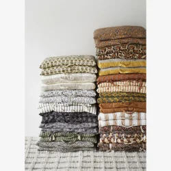 Madam Stoltz - Madras/hynde 60x100cm. Taupe &amp; Beige