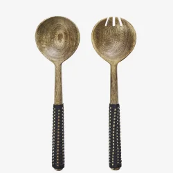 Madam Stoltz - Salat Bestik m/flet st m/2 dele Mango/Bambus L: 27 cm. 