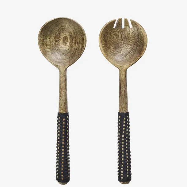 Madam Stoltz - Salat Bestik m/flet st m/2 dele Mango/Bambus L: 27 cm. 