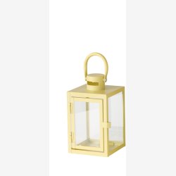 Lanterne gul Jernpulverlakeret lille: 11x17,5 cm/ stor: 14x23,5 cm