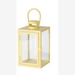 Lanterne gul Jernpulverlakeret lille: 11x17,5 cm/ stor: 14x23,5 cm