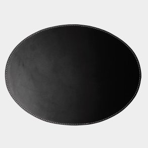 RSKOV - oval dkkeserviet i sort lder 34x47 cm. 