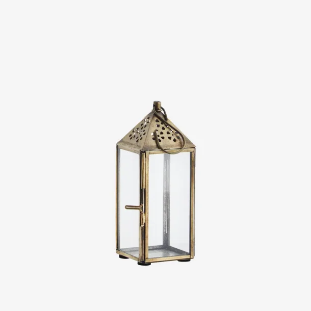 Madam Stoltz - Lanterne m/ophng patineret Messing look H: 16 6 x 6 cm. 