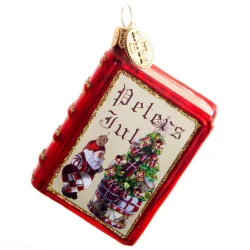Brink Nordic - Juletrs Ophng Julekugle Bog m/tekst "Peters Jul" 6 cm. 