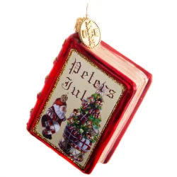 Brink Nordic - Juletrs Ophng Julekugle Bog m/tekst "Peters Jul" 6 cm. 